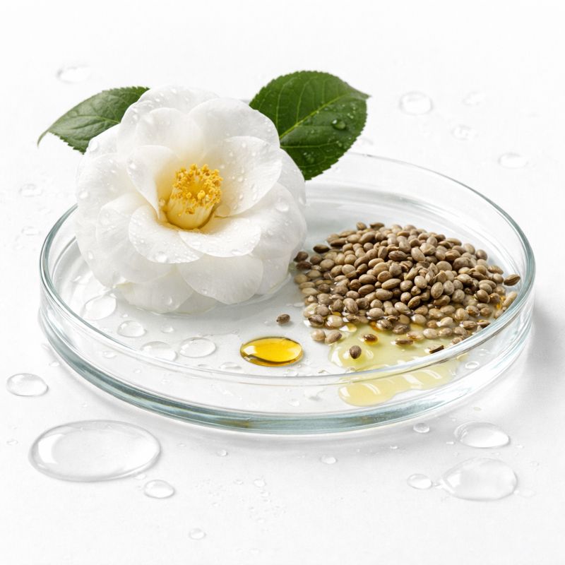 Camellia and hemp seed ingredients bee divine natural and organic skincare luxury brand uk CRMS Skin intelligence