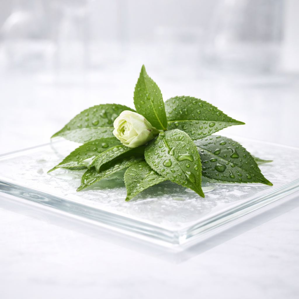 Camellia Green Tea leaf extract Mineral Face Mask Natural organic skincare Bee Divine Uk Luxury Skin brand Skin Intelligence CRMS Oily skin normal skin glow radiance balance