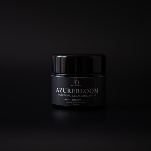 AZUREBLOOM CLEANSING BALM RENEWING SKIN WITHOUT TENSION BLUE TANSY LUXURY BRAND UK BIOTECH ORGANIC NATURAL GENTLE SENSITIVE SKIN CRMS SKIN INTELLIGENCE