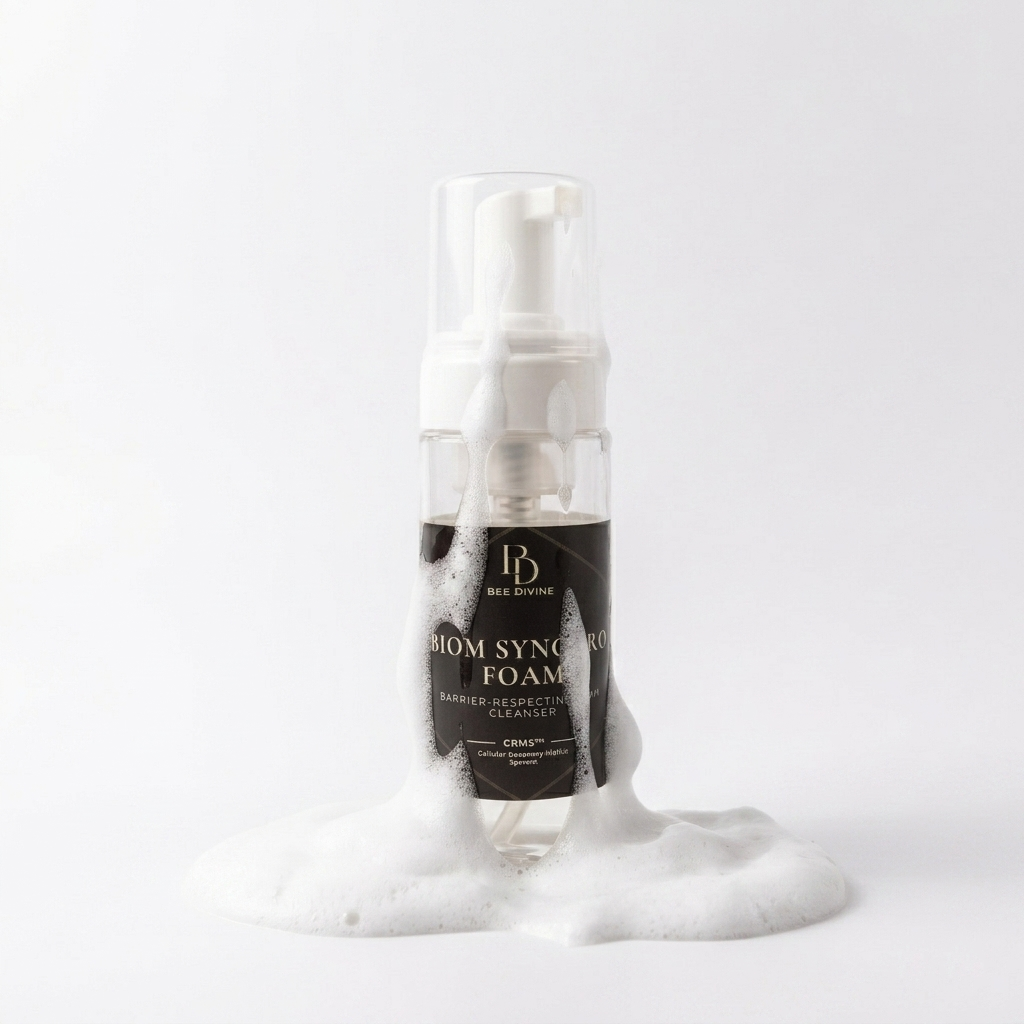 BIOM SYNCHRO FOAM BEE DIVINE NATURAL FOAMING CLEANSER BIOTECH LUXURY SKINCARE BRAND UK CRMS SKIN INTELLIGENCE