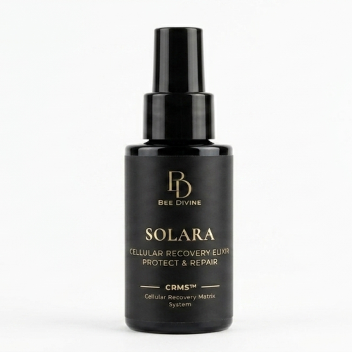 Solara elixir oil bee Divine natural organic skincare Biotech Luxury brand uk CRMS SKin intelligence